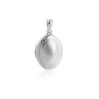 Oval Locket Pendant with Cubic Zirconia in 925 Sterling Silver