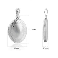 Oval Locket Pendant with Cubic Zirconia in 925 Sterling Silver