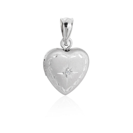 CZ Star Hedgehog Sterling Silver Locket Pendant
