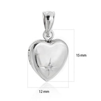 Crystal Star Drop Locket Pendant in 925 Sterling Silver