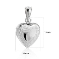 Twisted Heart Sterling Silver Locket Pendant