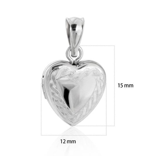 Twisted Heart Sterling Silver Locket Pendant