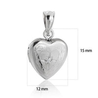 Classic Crystal Heart Locket Pendant in 925 Sterling Silver