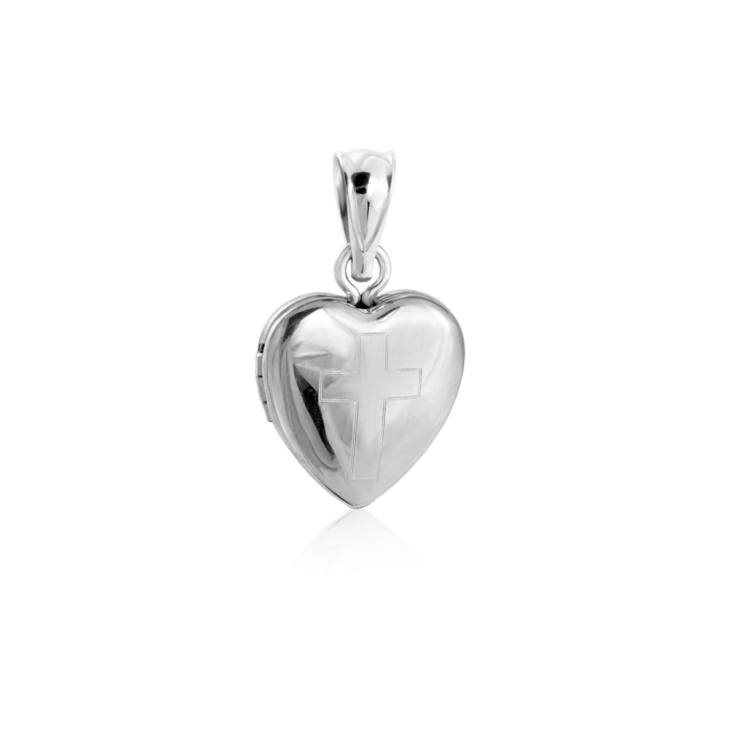 Cross Heart 925 Sterling Silver Locket Pendant