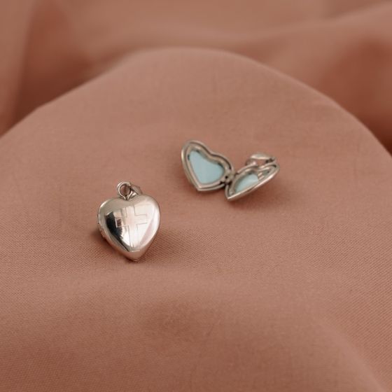 Cross Heart 925 Sterling Silver Locket Pendant