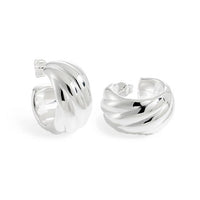 Sterling Silver Electroformed Chunky Geometric Hoops