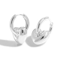 Hollow Love Heart Star Hoop Earrings in 925 Sterling Silver
