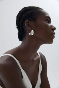 Crescent Moon Chunky Statement Earrings