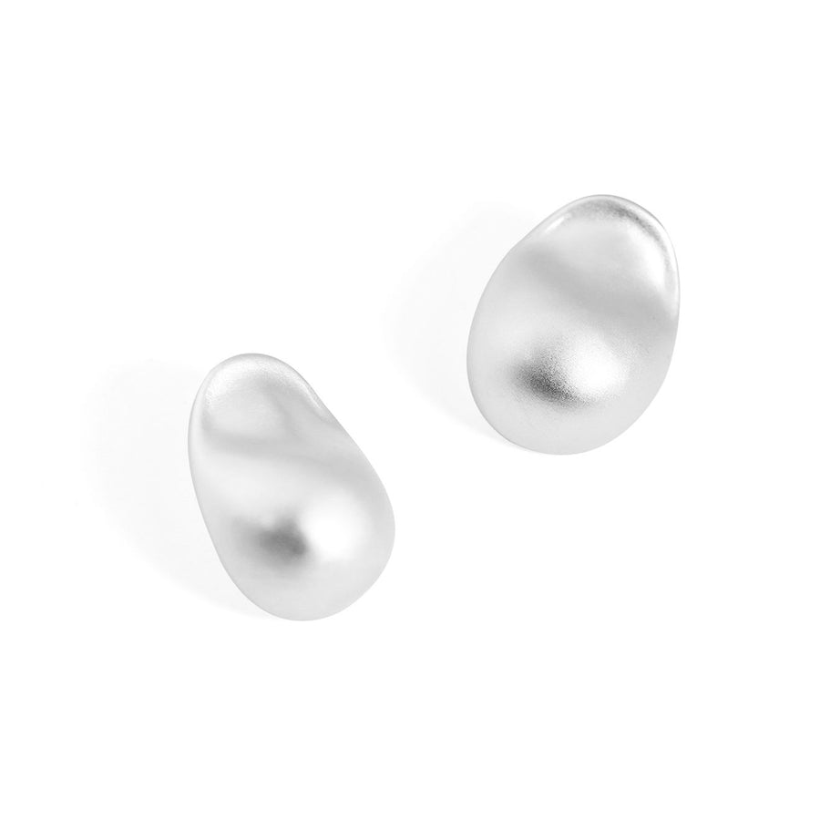 Electroformed Irregular Oval Chunky Stud Earrings