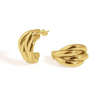 Electroformed C-Shape Tube Hoop Earrings in Sterling Silver