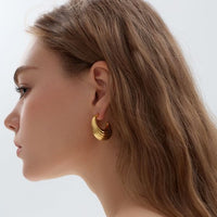 Chunky Electroformed Irregular Hoop Earrings