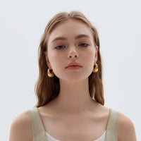 Chunky Electroformed Irregular Hoop Earrings