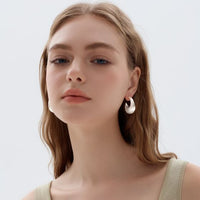 Chunky Electroformed Irregular Hoop Earrings