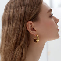 Chunky Electroformed Irregular Hoop Earrings