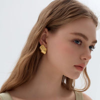 Chunky Double Geometry Cross Stud Earrings