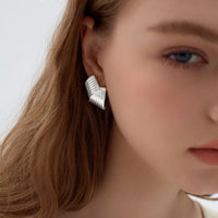 Chunky Double Geometry Cross Stud Earrings
