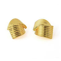 Chunky Double Geometry Cross Stud Earrings