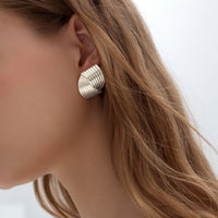 Chunky Double Geometry Cross Stud Earrings