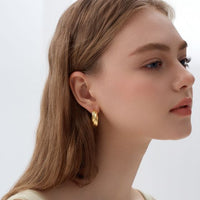 Hollow Twisted Chunky Mini Hoop Earrings