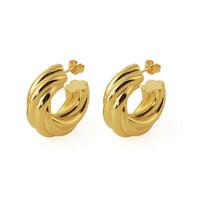 Hollow Twisted Chunky Mini Hoop Earrings
