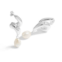 Large Irregular Pearl Knot Sterling Silver Stud Earrings