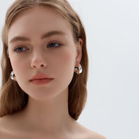 Twisted C Hollow Chunky Hoop Earrings