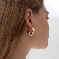 Twisted C Hollow Chunky Hoop Earrings