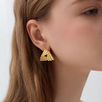 Electroformed Hollow Triangle Sterling Stud Earrings