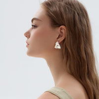 Electroformed Hollow Triangle Sterling Stud Earrings