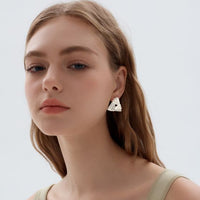 Electroformed Hollow Triangle Sterling Stud Earrings