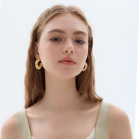 Hollow Chunky Electroforming Earrings, Large Statement