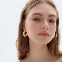 Hollow Chunky Electroforming Earrings, Large Statement