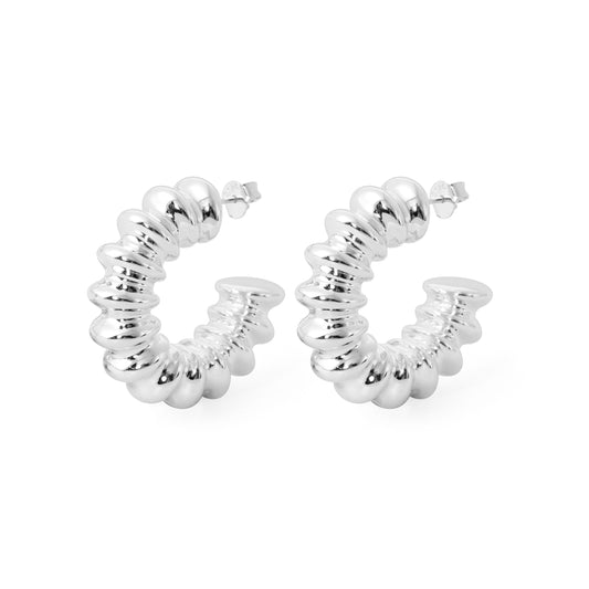 Hollow Chunky Electroforming Earrings, Large Statement