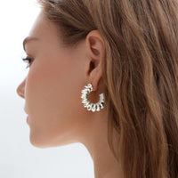 Hollow Chunky Electroforming Earrings, Large Statement