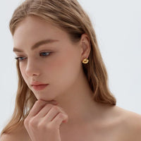 Chunky Electroformed Lip Stud Earrings, 999 Sterling Silver