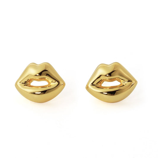 Chunky Electroformed Lip Stud Earrings, 999 Sterling Silver
