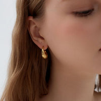 Electroforming Irregular Strip Hoop Earrings, 999 Sterling Silver
