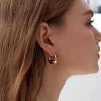 Electroforming Irregular Strip Hoop Earrings, 999 Sterling Silver
