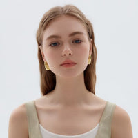 Chunky Electroformed Hollow Geometry Sterling Stud Earrings
