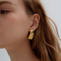 Chunky Electroformed Hollow Geometry Sterling Stud Earrings