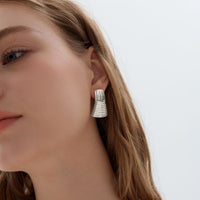 Chunky Electroformed Hollow Geometry Sterling Stud Earrings
