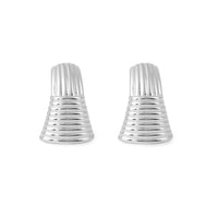 Chunky Electroformed Hollow Geometry Sterling Stud Earrings