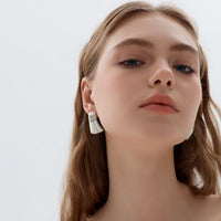 Chunky Electroformed Hollow Geometry Sterling Stud Earrings