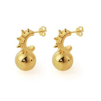 Electroformed Hollow Round Ball Stud Earrings