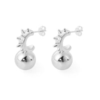 Electroformed Hollow Round Ball Stud Earrings