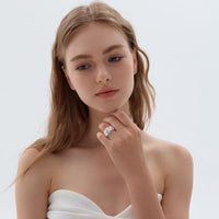 Twill Electroforming Wide Ring in 999 Sterling Silver
