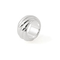 Twill Electroforming Wide Ring in 999 Sterling Silver