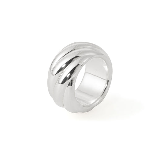 Twill Electroforming Wide Ring in 999 Sterling Silver