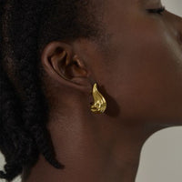 Electroformed Irregular Hollow Conch Sterling Silver Earrings