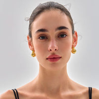 Electroformed Irregular Hollow Conch Sterling Silver Earrings